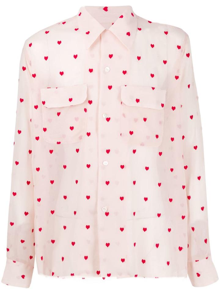 Needles Heart Print Shirt - Pink