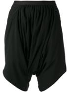 Rick Owens Drkshdw Gathered Sides Shorts, Women's, Size: Large, Black, Cotton