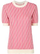 Marni Striped Knitted T-shirt - Pink & Purple