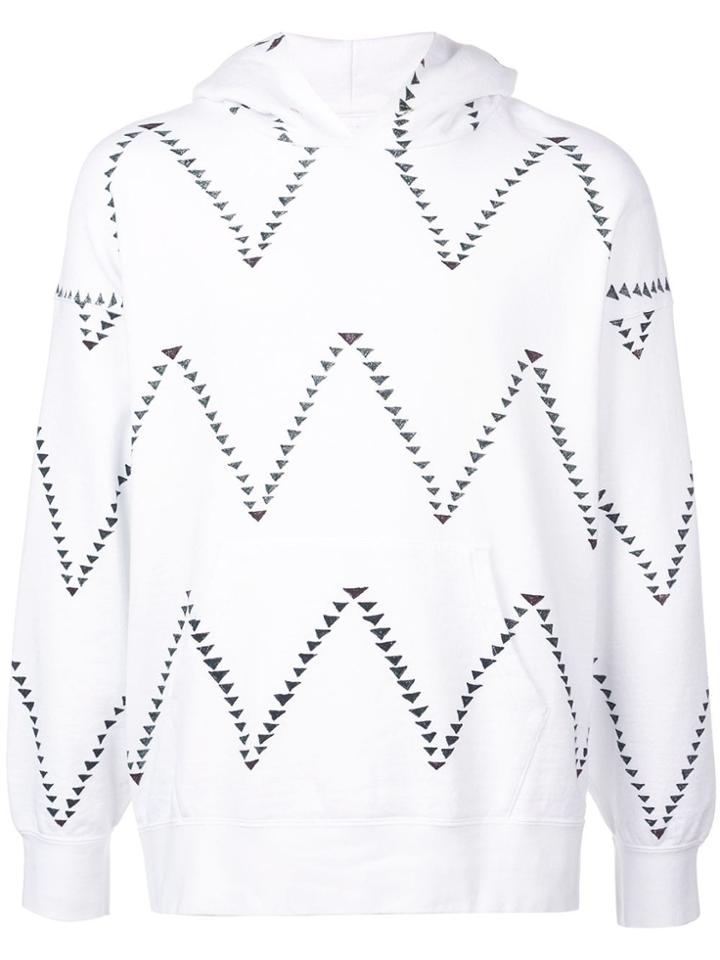 Visvim Geometric Print Hoodie - White