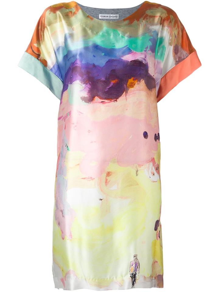 Tsumori Chisato Watercolour Print Dress - Grey