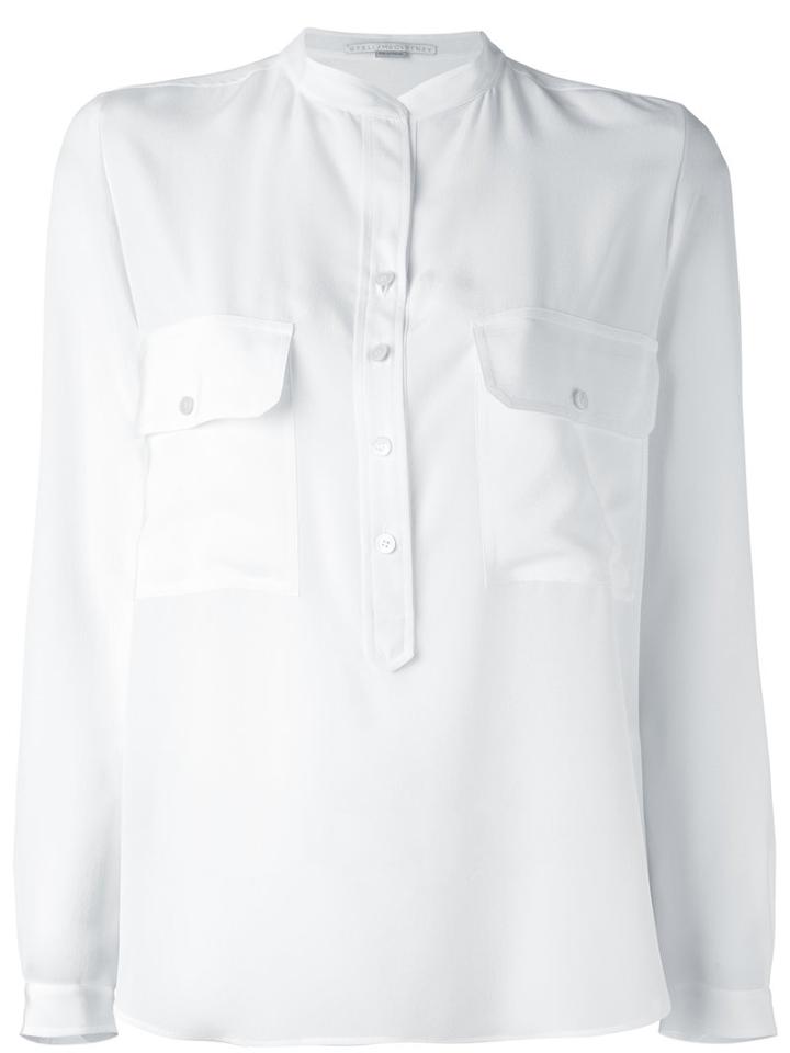 Stella Mccartney - Mandarin Collar Shirt - Women - Silk - 42, White, Silk