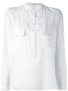 Stella Mccartney - Mandarin Collar Shirt - Women - Silk - 42, White, Silk