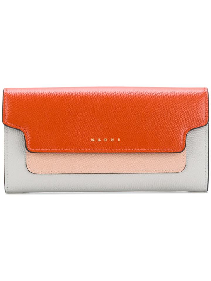 Marni Colour Block Foldover Wallet - Grey