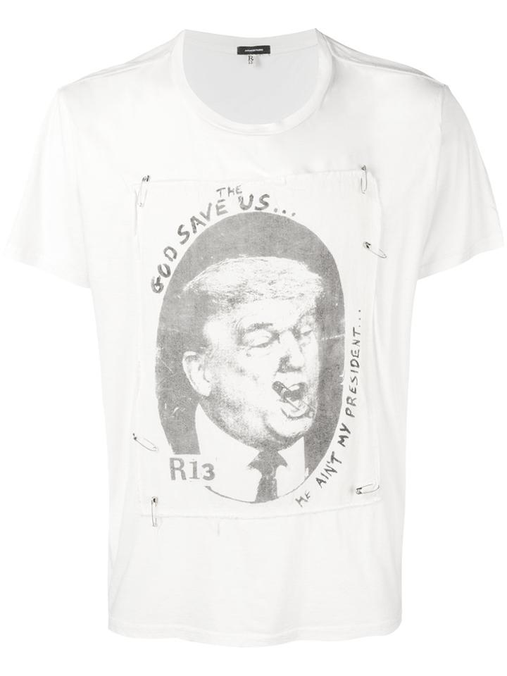 R13 God Save Us Trump T-shirt - White