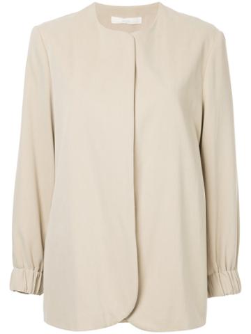 Seya. Collarless Jacket - Brown