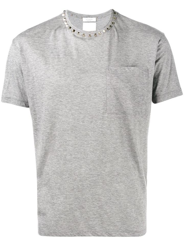 Valentino Rockstud T-shirt, Men's, Size: Small, Grey, Cotton