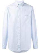 Mp Massimo Piombo Button Down Collar Striped Oxford Shirt, Men's, Size: 40, Blue, Cotton