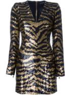 Balmain Zebra Sequin Dress