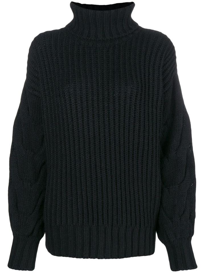 P.a.r.o.s.h. Oversized Roll Neck Sweater - Black