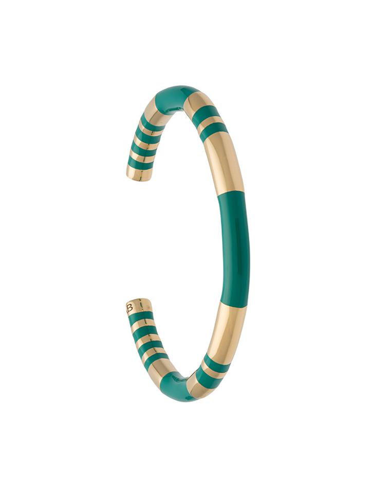 Aurelie Bidermann Striped Cuff Bracelet - Metallic