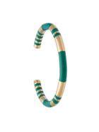 Aurelie Bidermann Striped Cuff Bracelet - Metallic