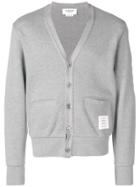 Thom Browne 4-bar Honeycomb Piqué Cardigan - Grey