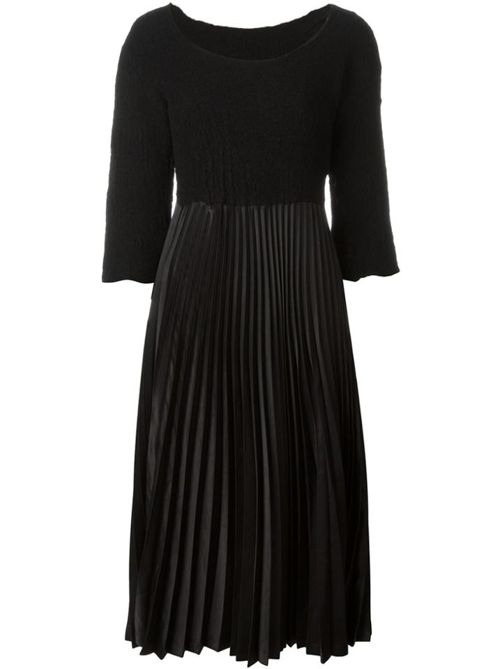 Comme Des Garçons Vintage Pleated Midi Dress - Black