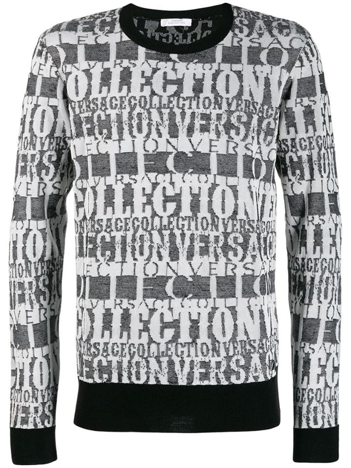 Versace Collection Logo Printed Sweatshirt - Black