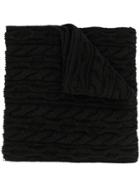 Saint Laurent Oversized Cable Knit Scarf - Black