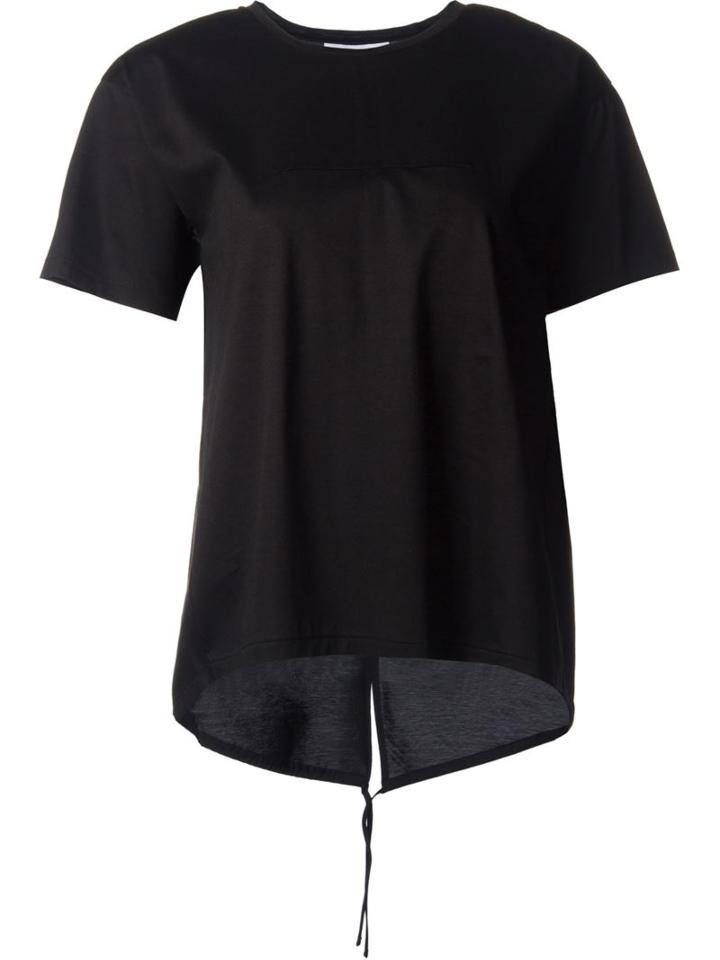 Astraet Crew Neck Centre Trim Detail T-shirt, Women's, Black, Cotton