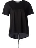 Astraet Crew Neck Centre Trim Detail T-shirt, Women's, Black, Cotton