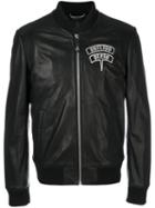 Philipp Plein - Embellished Skull Bomber Jacket - Men - Calf Leather/polyester/acetate - L, Black, Calf Leather/polyester/acetate