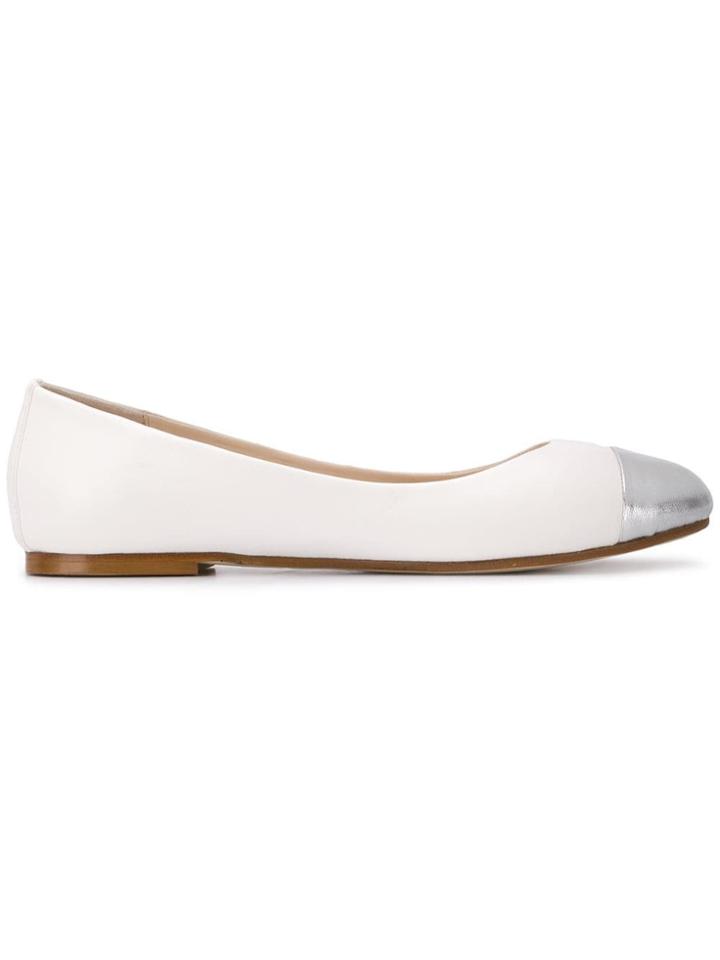 Anna Baiguera Mettalic Toe Ballerinas - White