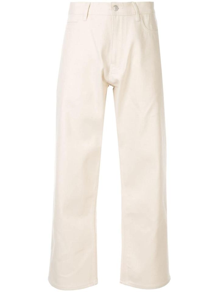 Studio Nicholson High-waisted Cropped Jeans - White