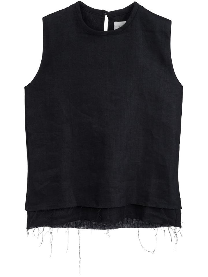 Simon Miller Back Keyhole Tank Top, Women's, Size: 1, Black, Linen/flax