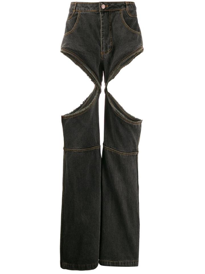 Telfar Cut Out Detail Jeans - Grey