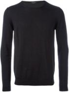 Roberto Collina Elbow Patch Jumper, Men's, Size: 50, Black, Merino