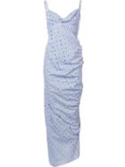 Rosie Assoulin Seersucker Dress With Crystals, Women's, Size: 2, Blue, Cotton