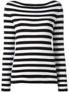 Michael Kors Striped Top, Women's, Size: Small, Black, Cotton