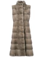 Liska Padded Fur Coat - Nude & Neutrals