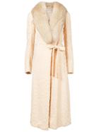 William Vintage Fur-collar Belted Coat - Nude & Neutrals
