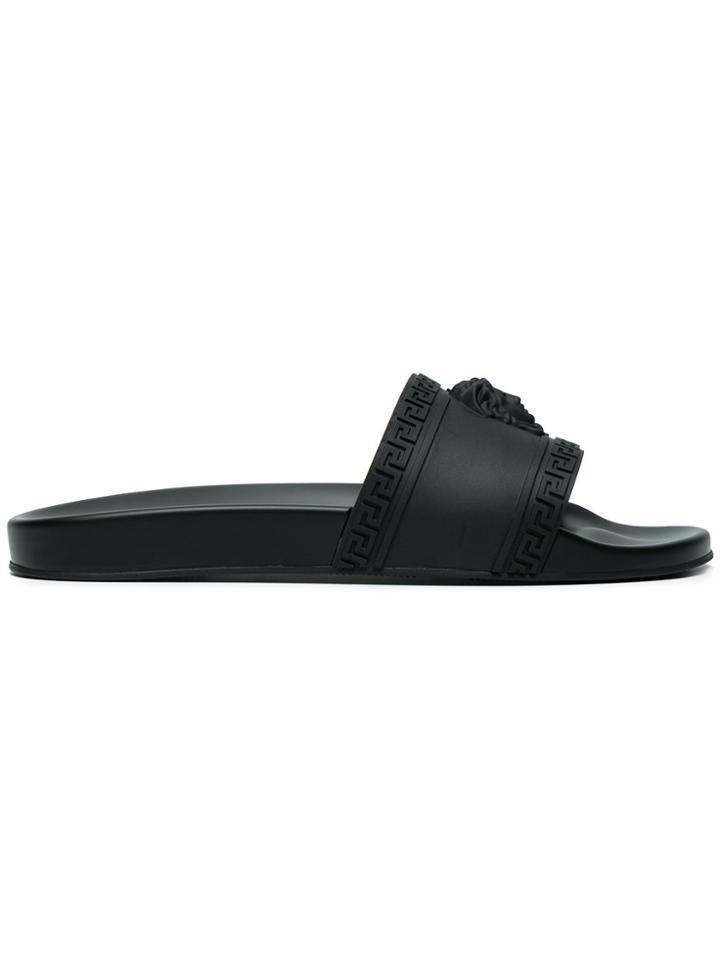 Versace Palazzo Medusa Pool Slides - Black