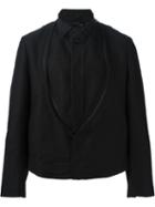 Ann Demeulemeester Deep Collar Zip Detail Jacket, Men's, Size: Small, Black, Cotton/viscose