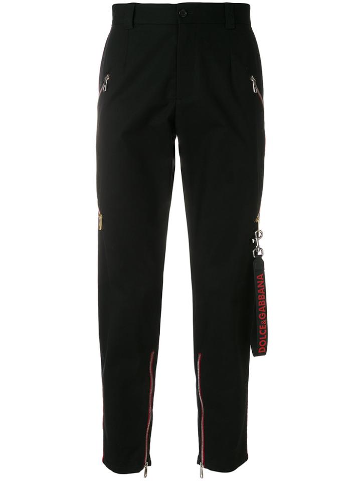 Dolce & Gabbana Contrast Side Panel Trousers - Black