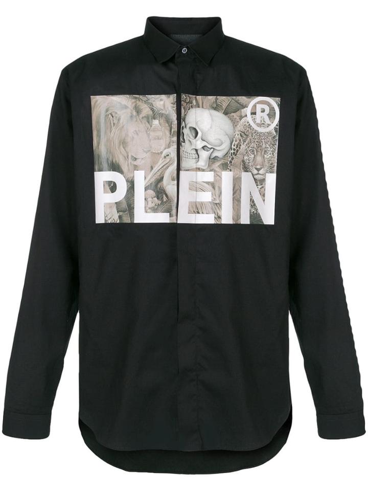Philipp Plein Logo Patch Fitted Shirt - Black