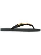 Giuseppe Zanotti Design Florida Flip Flops, Men's, Size: 40, Black, Rubber/metal Other