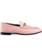 Gucci Pink Leather Brixton Horsebit Loafers - Pink & Purple