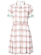 Patbo Embroidered Checked Shirt Dress - White