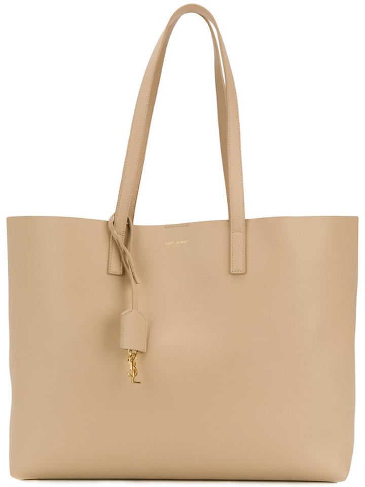 Saint Laurent Large Shopper Tote - Nude & Neutrals