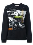 Christopher Kane Embellished Printed Sweatshirt, Women's, Size: Medium, Black, Cotton/aluminium/swarovski Crystal