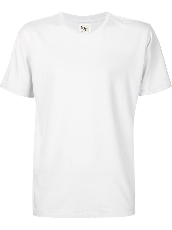 321 Crew Neck T-shirt, Men's, Size: M, White, Cotton
