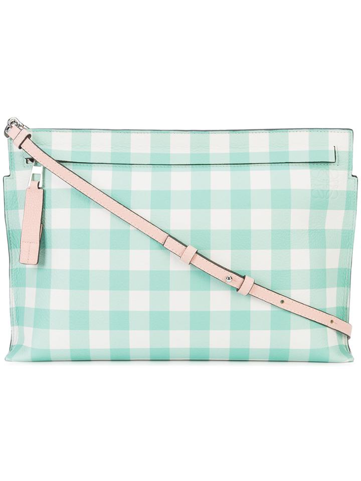 Loewe T Gingham Pouch - Green