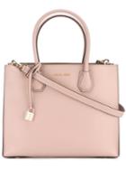 Michael Michael Kors - Logo Plaque Tote - Women - Leather - One Size, Pink/purple, Leather