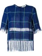 Msgm Fringed Trim Checked Top