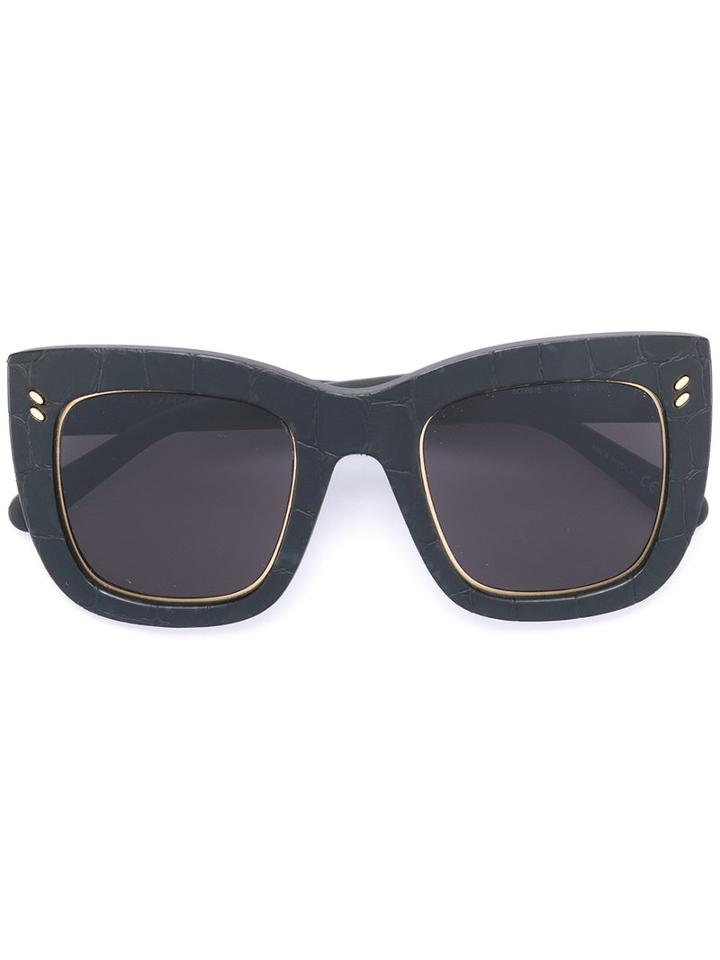 Stella Mccartney - Crocodile-effect Sunglasses - Women - Acetate - 48, Women's, Black, Acetate