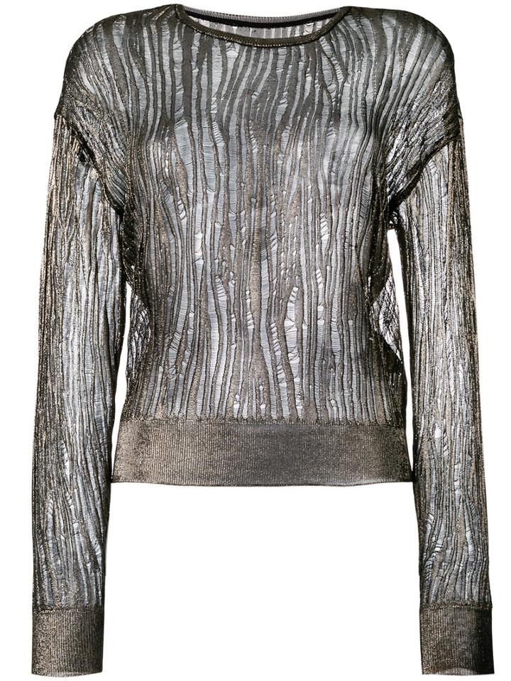 Saint Laurent - Sheer Top - Women - Polyester/viscose - Xs, Women's, Black, Polyester/viscose