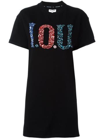 'i.o.u' T-shirt Dress, Women's, Size: Xs, Black, Cotton, Opening Ceremony