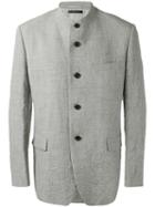 Issey Miyake Men - Buttoned Jacket - Men - Linen/flax/cupro/wool - 2, Grey, Linen/flax/cupro/wool