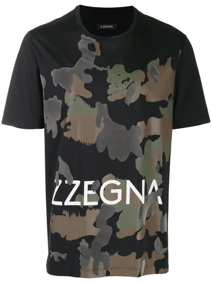 Z Zegna Camouflage Print T-shirt - Blue